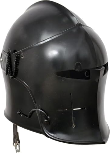 Gulvintilabcal Mittelalterlicher Tempelritter Schwarzer Stahl Tragbarer Helm Mittelalter Helm für Erwachsene Wikinger Helm für Erwachsene von Gulvintilabcal