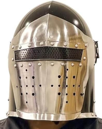 Gulvintilabcal Mittelalterlicher Visier Barbute Helm Visier Helm | Mittelalterlicher Stahlhelm mit Innerer von Gulvintilabcal