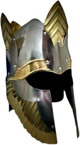 Gulvintilabcal Mittelalterlicher grauer Helm, Stahlritter-Rüstung, Kampfkleidung, tragbares LARP-Kopf-Kostüm für Rollenspiel/Cosplay und Heimdekoration. von Gulvintilabcal