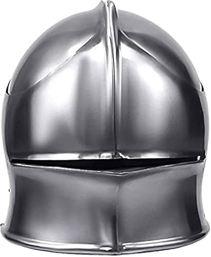 Gulvintilabcal Mittelalterlicher italienischer Sallet-Helm – tragbare Stahlrüstung mit Chrom-Finish für LARP, Cosplay und Heimdekoration von Gulvintilabcal