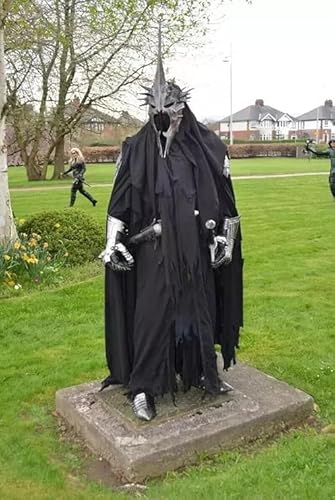 Gulvintilabcal Mittelalterliches Nazgul Hexenkönig Ganzkörperpanzer Cosplay Kostüm | Herr der Ringe Halloween-Outfit, Silber, Silber, Größe M von Gulvintilabcal