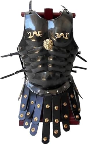 Gulvintilabcal Roman Muscle Armor – schwarzes Antik-Finish, Sammlerstück, Replik von Gulvintilabcal