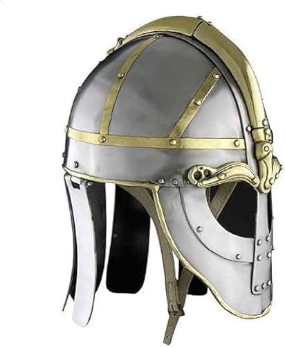 Gulvintilabcal Valsgarde Helm – 18 Gauge Stahl und Messing Wikinger Krieger Replik Authentische nordische Krieger Kostüm Rüstung Helm von Gulvintilabcal