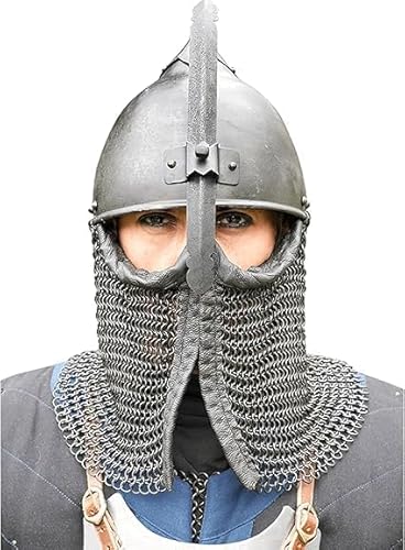 Khula Khud Helm - Authentische Mughal-Krieger-Kopfbedeckung für Nachstellungen & Sammler Kettenhemd Helm Mittelalterhelm Schwarz von Gulvintilabcal