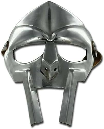 Medieval MF Doom Gladiator Face Mask 18g Mild Steel Mad-Villain Face Armour Silver MF Doom Mask Re-Enactment Adult Custom Mask for Roleplay & Cosplay von Gulvintilabcal