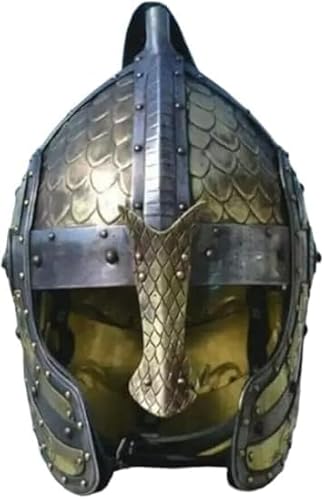 Mittelalter Griechischer Korinther Antiker Mittelalter Rüstung Ritter Spartan Helm Römer Ritter Spartan SCA LARP Reenactment Kostüm Rüstung Mittelalter Kostüm Tragbarer Erwachsenenhelm für Halloween von Gulvintilabcal