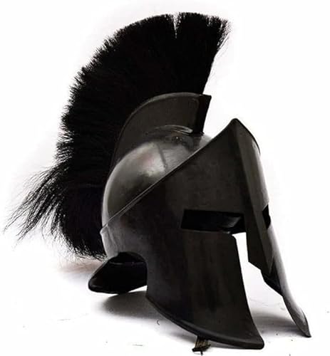 Mittelalterliche Rüstung griechischer schwarzer Spartaner-Helm - Roman 300 Film König Leonidas Filmhelme ohne Ständer - Metal Legions Herren Spartan Krieger Kopfbedeckung Kostüm Theater Spielen von Gulvintilabcal