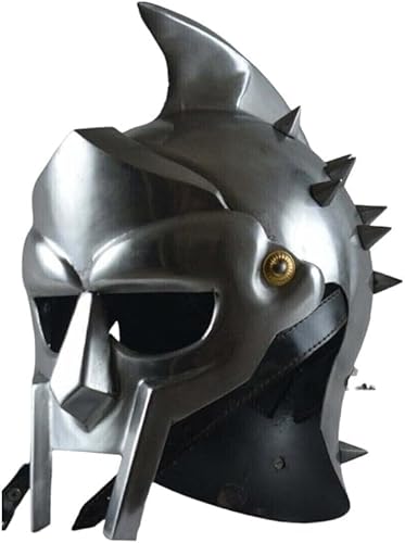 Mittelalterlicher Krieger griechischer großer Mini-Gladiator Maximus Rüstung Helm mit Spikes Krieger Ritter Gesichtsmaske Helm Home Decor Geschenke von Gulvintilabcal