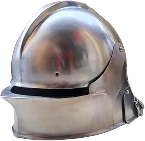 Mittelalterlicher Ritterhelm, tragbarer deutscher Sallet-Ritterhelm, 18 Gauge, Wikingerritter-Helm, SCA LARP Re-Enactment Rüstungshelm, 15. Jahrhundert, Kreuzritter-Theaterspiel, Cosplay, von Gulvintilabcal