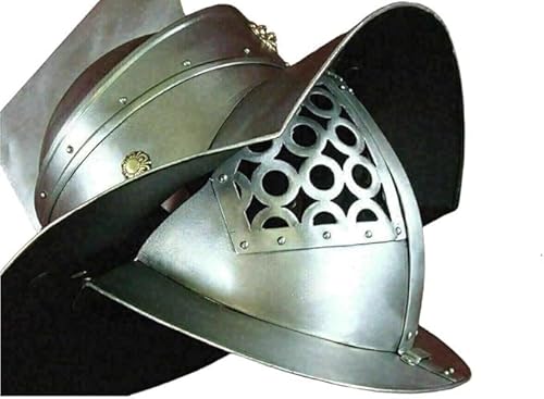 Mittelalterlicher Stahl Murmillo Gladiator Helm, antiker römischer Gladiatorenhelm, Statue, Partykleidung Helm mit schützender Gesichtsschutzmaske, mittelalterliches Kostüm, tragbarer Erwachsenenhelm von Gulvintilabcal