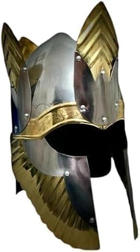 Mittelalterlicher grauer Helm, Stahlritter-Rüstung, Kampfkleidung, tragbares LARP-Kopf-Kostüm für Rollenspiel/Cosplay und Heimdekoration. von Gulvintilabcal