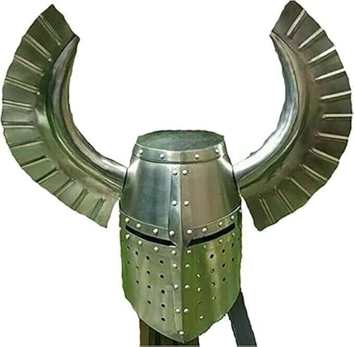 Mittelalterlicher großer Helm, Stahlritter-Rüstung, Kampfkleidung, Wappen, Flügelkopf, Kostüm für Rollenspiel/Cosplay und Heimdekoration von Gulvintilabcal