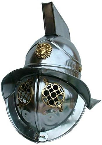 Mittelalterlicher thrakischer Gladiatoren-Helm, antike Rüstung, Gladiatorenhelm, Stahl und Messing von Gulvintilabcal