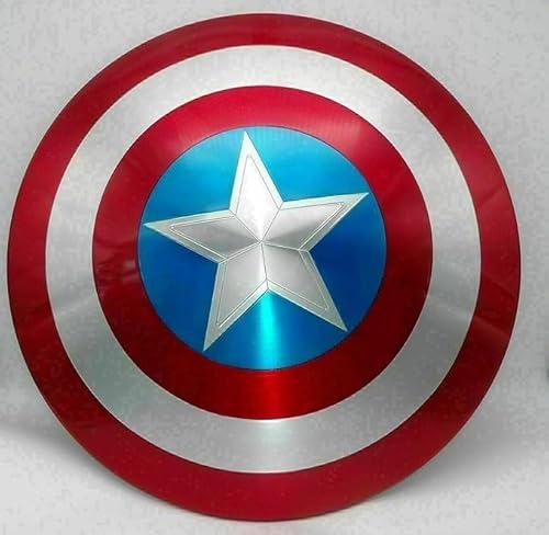 Mittelalterliches Captain America Schild Metall Rund Schild Legende Rächer Schild Rüstung Schild Theater Drama Shield LARP Captain America Schild Cosplay Schild Krieger Kostüm Schild Halloween von Gulvintilabcal