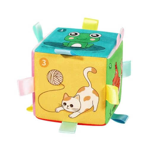 Baby Cube Toy, Light Up Baby Toys, Fine Motor Skill Development, Educational Music Cube, with Animal Patterns for Boys & Girls, 3.94x3.94x4 inches, Soothing von Gungtj