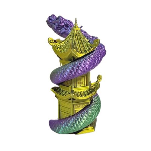 Gungtj Dragon Figures Toy, 3D Printed Dragon Stress Relief Toy, Decorative Desk Dragon Tower Model, Relaxation Toys for Adults and Kids, Interactive Dragon Sculpture for Executive Offices Decoration von Gungtj