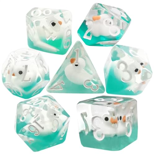 Duck Dice, Polyhedral Dice Set, Resin Dice Set, Animal Filled Dice, Cute Playing Dice, Translucent Dice Set, Novelty Dice for Board Game, Resin Polyhedral Dice, Playing Dice for Kids von Gungtj