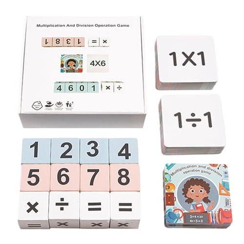 Education Wooden Cubes, Math Battle Game, Mathematics Blocks, 2-Player Battle Math Cubes, Fun Educational Flash Cards, Interactive Multiplication and Division Game for Learning at Home von Gungtj