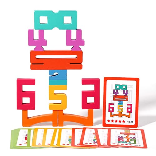 Educational Wooden Number Building Blocks | Early Learning Puzzle Toy for Kids | Imagination and Cognitive Skill Development Game for Boys and Girls Ages 0 to 3 Years Old von Gungtj