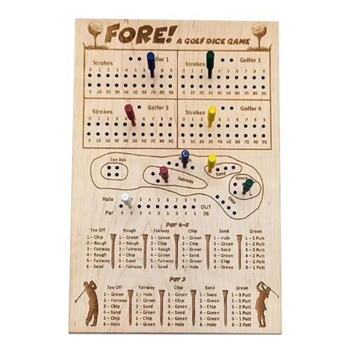 Golf Board Game, Funny Golf Dice, Challenging Dice Game, Wooden Golf Game, Portable Golf Game, Family Board Games, Golfers Dice Game, Dice Games for Adults, Travel Board Games von Gungtj