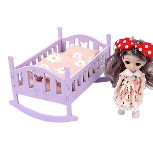 Gungtj Baby Puppenbett,Realistisches Rollenspiel Spielzeug - Kleine Schaukelwiege Bett Set,Für Kinder Mädchen Kleinkinder Rollenspiel Zuhause Kinderzimmer Indoor Kindergarten Geburtstag Gungtj Baby Puppenbett,Realistisches Rollenspiel Spielzeug - Kleine Schaukelwiege Bett Set,Für Kinder Mädchen Kleinkinder Rollenspiel Zuhause Kinderzimmer Indoor Kindergarten Geburtstag von Gungtj
