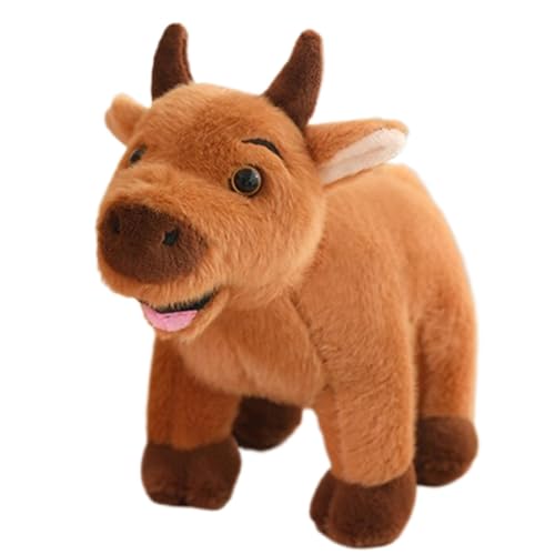 Gungtj Calf Plush, Stuffed Animal Doll, Brown Calf Plushie, Cow Stuffed Animal, Plush Cow Toy, Simulation Calf Toy, 25cm Calf Plush, Calf Plushie for Kids, Funny Cow Plush, Animal Plush Toy von Gungtj