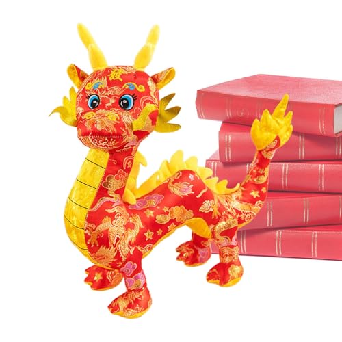 Gungtj Chinesischer Tierkreis-Drachen-Plüsch, Mond-Neujahrs-Drachen-Plüsch | Chinesisches Neujahrs-Drachenpuppe | Heimdekoration mit PP-Baumwollfüllung für Wohnzimmer, Spielzimmer, Auto, Couch und von Gungtj