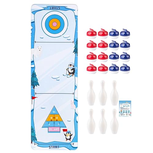 Gungtj Curling Spiel, Tischkegel Kombi Set, Tragbares Gesellschaftsspiel Lustiges Spiel für Kinder Erwachsene Fans Schüler Freunde Gungtj Curling Spiel, Tischkegel Kombi Set, Tragbares Gesellschaftsspiel Lustiges Spiel für Kinder Erwachsene Fans Schüler Freunde von Gungtj
