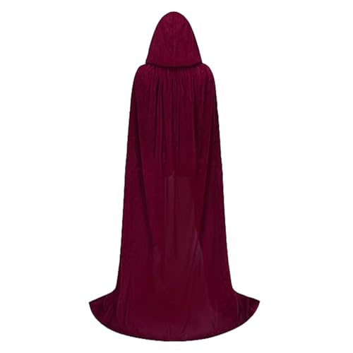 Gungtj Halloween-Kapuzenumhang, leichter Samt-Halloween-Übermantel, leichter Cosplay-Umhang, Unisex, Samt-Umhang für Damen und Herren, Erwachsene, Halloween von Gungtj