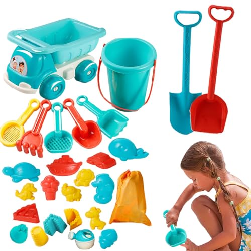 Gungtj Kids Beach Toys, Strandspielzeug | Reise -Strandspielzeug 29 Stücke,Aufbewahrungstasche, Sifter, tragbarer Eimer, Formen, Schaufeln, Rechen für den Urlaub im Freien im Freien von Gungtj