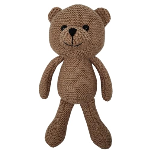 Gungtj Knitted Bear Doll, Cute Plush Animal Cuddle Pet Chew Toy, Stuffed Bear, Soft Home Display Ornament 25cm/9.84 Inches for Bedroom, Living Room & Baby Room von Gungtj