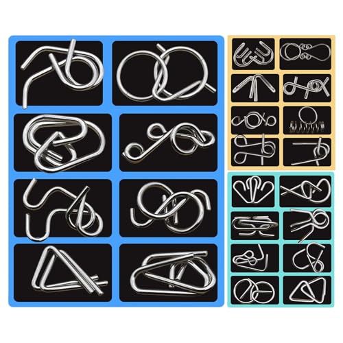 Gungtj Metall Draht Puzzle Set, 24 Teile Geduldspiele Für Erwachsene Rätsel, Intelligenz Spielzeug, Partyspiele Für Familien Mädchen Jugendliche Frauen Männer Kinder Töchter Söhne Schüler Gungtj Metall Draht Puzzle Set, 24 Teile Geduldspiele Für Erwachsene Rätsel, Intelligenz Spielzeug, Partyspiele Für Familien Mädchen Jugendliche Frauen Männer Kinder Töchter Söhne Schüler von Gungtj