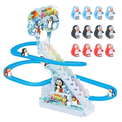 Gungtj Penguin Slide Toy, Penguin Race Game Toy, Musical Penguin Toy, LED Flashing Lights Toy, Penguin Roller Coaster Toy, Kids Penguin Race Toy, Fun Penguin Toy for Kids, Penguin Slide with Music von Gungtj