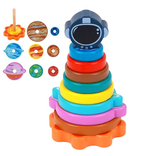 Gungtj Regenbogen-Stapelringe,-Stapelkreise, Regenbogen-Stacker-Turm-Spielzeug, Früherziehungsspielzeug, Balancierspiel, sensorisches Kinderspielzeug für, Mädchen, Kinder von Gungtj