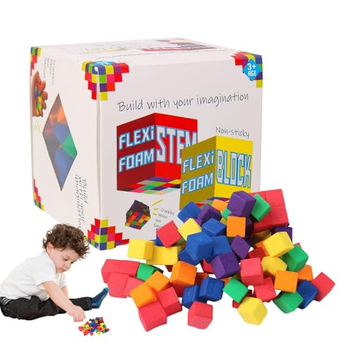 Gungtj Soft Foam Blocks, Sensory Play Cubes, Stacking Foam Bricks, Construction Toys, for Preschool, Home, School, Daycare, Kindergarten3.15x3.15 Inches,Sturdy Design von Gungtj