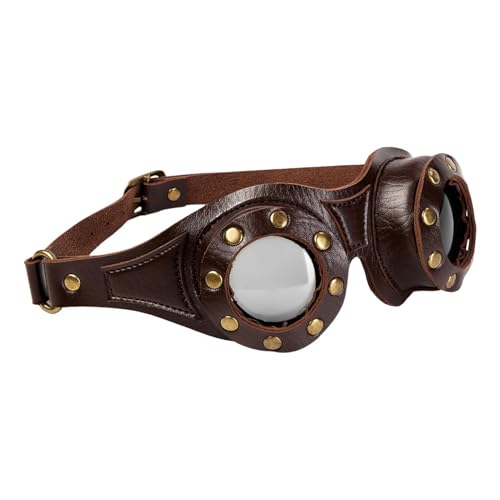 Gungtj Steampunk Schutzbrille | Retro Dampffantasie Brille - Verstellbare Retro Brillen Unisex Für Anime Conventions Und Halloween Kostümpartys Gungtj Steampunk Schutzbrille | Retro Dampffantasie Brille - Verstellbare Retro Brillen Unisex Für Anime Conventions Und Halloween Kostümpartys von Gungtj