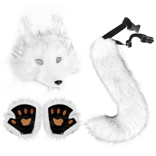 Gungtj Wolf-Kostüm-Set, Halloween-Wolf-Kostüm-Set, Tiermode, Outfit für Rollenspiele, Bühnenaufführung, Maskerade, Weihnachten, Halloween, Cosplay-Party Gungtj Wolf-Kostüm-Set, Halloween-Wolf-Kostüm-Set, Tiermode, Outfit für Rollenspiele, Bühnenaufführung, Maskerade, Weihnachten, Halloween, Cosplay-Party von Gungtj