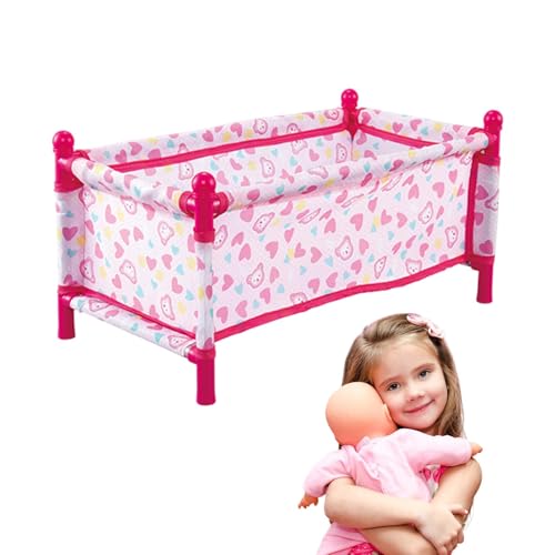 Kid Doll Crib, Kid Doll Furniture, Wooden Doll Bunk Bed, Dolls Cots Convertible Bed with Ladder and Bedding, for inch Stackable Dolls Crib, Perfect Doll Accessories, Baby Doll Pretend Set von Gungtj