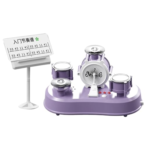 Miniature Drum Set, Electric Finger Drum Toy, Educational Percussion, Sound and Light Effects, Musical Instruments, Desktop Gadgets, Kids and Adults, 8.66x5.31x4.33 inches, ABS von Gungtj