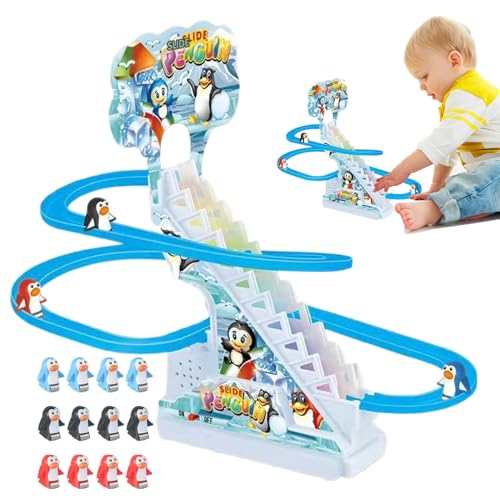 Pinguin Slide Spielzeug, Pinguin Race Game Spielzeug, Musical Penguin Toy, LED Flashing Lights Toy, Penguin Roller Coaster Toy, Kids Penguin Race Toy, Fun Penguin Toy for Kids, Penguin Slide with von Gungtj