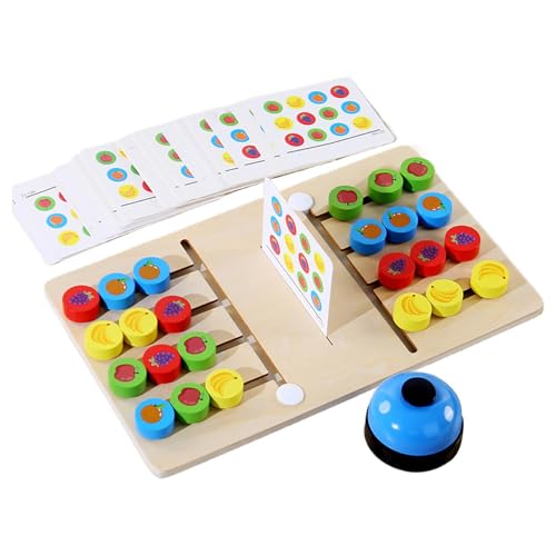 Portable Sliding Matching Game, Wooden Puzzle Games, Sliding Matching Game with Beater and Card, Fun Educational Wooden Puzzles, Interactive Slide Puzzle Toy for Kids von Gungtj