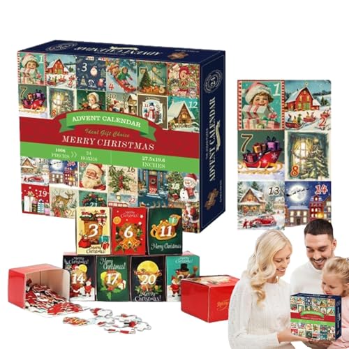 Puzzle for Christmas | 24 Days Countdown Calendar Toys | 1008-Piece Holiday Puzzle for Adults | Engaging Countdown Experience for Festive Fun and Relaxation von Gungtj