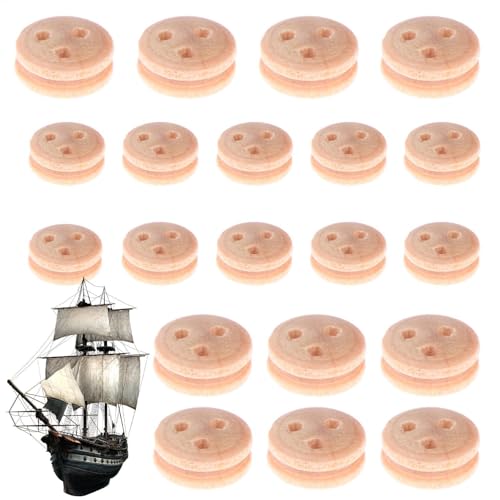 Reusable Pulley Blocks, Portable Pulley Kit, Ship Pulley Blocks, Portable Wooden Blocks, Reusable Nautical Pulley, Ship Model Accessories, Crafting Sailing Pulley, Wooden Pulley Kit Up to 0.31 Inches von Gungtj