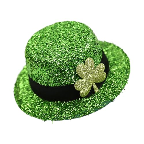 St. Patrick's Day Hut Haarspangen Urlaub Glitzer Hut Form Haarnadel Festliche Kopfbedeckung Kostüm Zubehör Niedliche Irische Festival Kostüm Supplies Damen St. Patrick's Day Zubehör von Gungtj