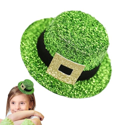 St. Patrick's Day Hut Haarspangen Urlaub Glitzer Hut Form Haarnadel Festliche Kopfbedeckung Kostüm Zubehör Niedliche Irische Festival Kostüm Supplies Damen St. Patrick's Day Zubehör von Gungtj