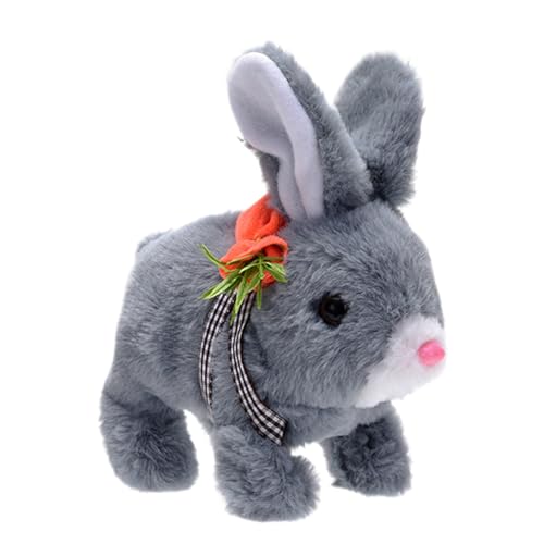 Stuffed Bunny Rabbit, Interactive Plush Rabbit, Walking & Shaking Ears, Easter Bun for, Educational Bunny Toy, Children Birthday Gift, 7.48x6.69x3.54 inches von Gungtj