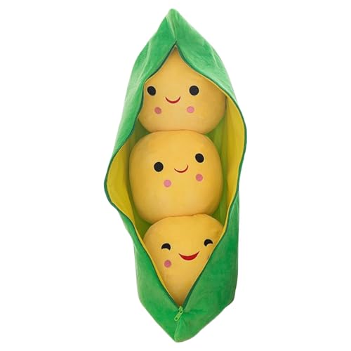 Stuffed PEA Pod, Cute Filled Toys, Cartoon Plant Cuddle Bears, Soft Comfortable Doll, Face Expression Design, Ideal for Kids, Snuggling, Hugging, Gift for Children von Gungtj