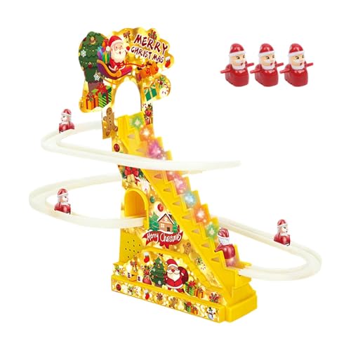 Toddler Race Track, Santa Christmas Slide Toy, Race Slide, LED Lights and Music Escalator Roller Coaster Playset, Electric Track Slide, Christmas Themed Race Slide, Perfect for Holiday von Gungtj