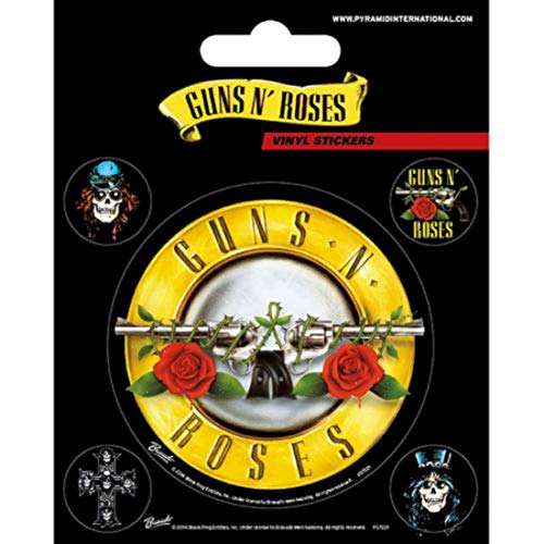 Guns N' Roses AFPS7221 - Bullet Logo, Vinyl-Aufkleber, 10 x 12.5 cm von Guns N' Roses