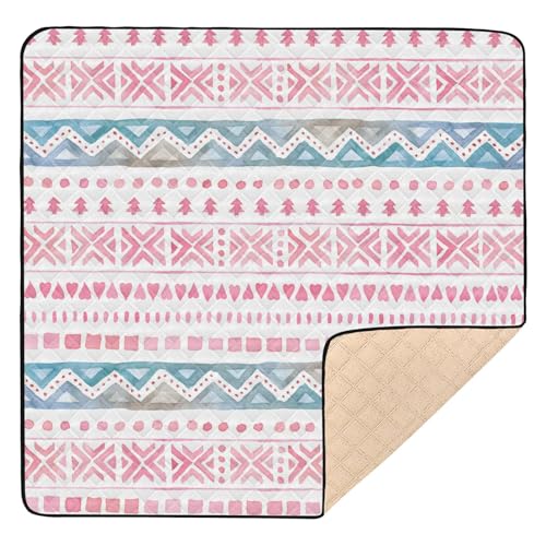 GuoChe Weiche, dicke Baby-Gymnastik- und Aktivitätsmatte für den Boden, 127 x 127 cm, ethnischer Winter, Boho, tragbare Baby-Spielmatte für Babys, Kleinkinder, Kleinkinder von GuoChe